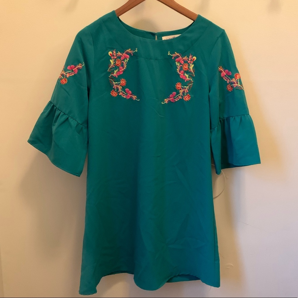 Altar’d state teal shift dress